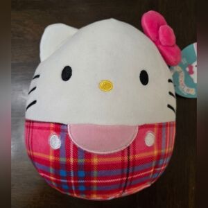 Squishmallows 8" Hello Kitty Red Plaid